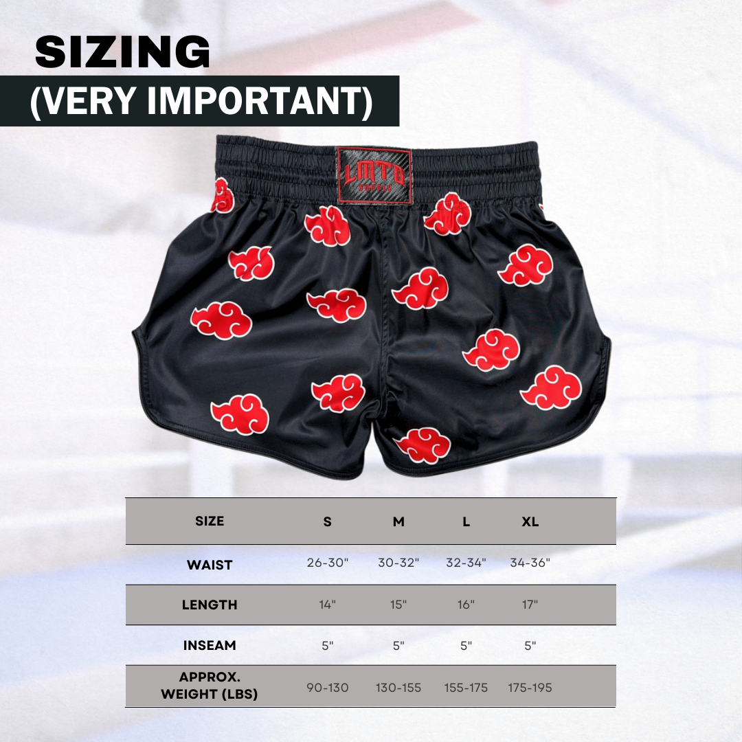 Anime Muay Thai Boxing Shorts (Akat)