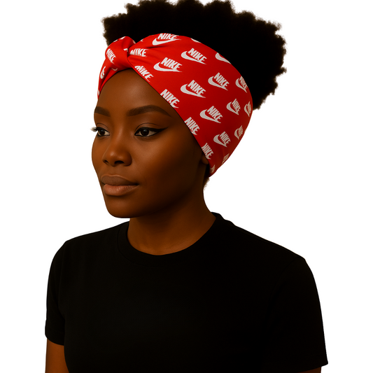 Red Just Do It Design Head Scarf