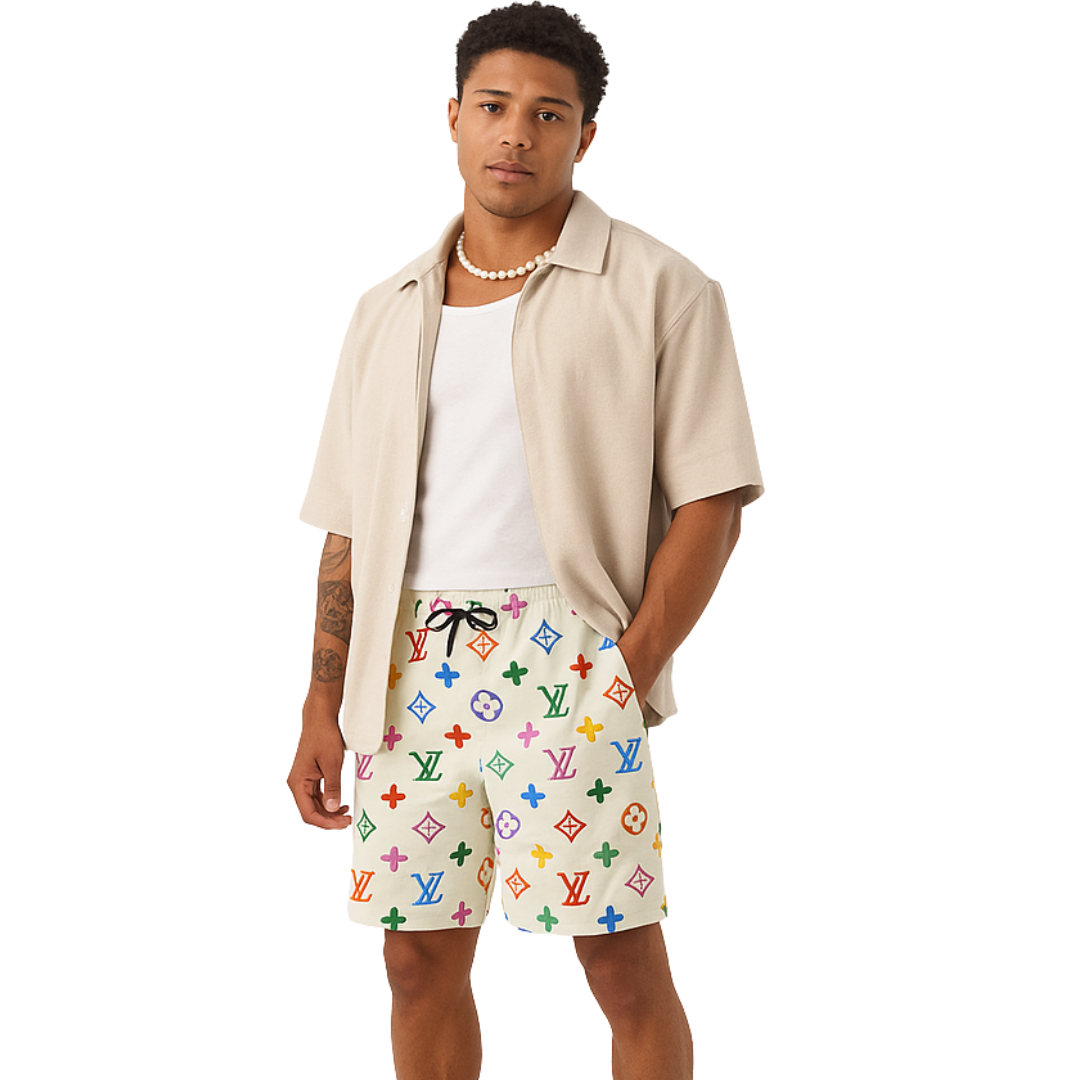 Light Yellow LLV Design Shorts