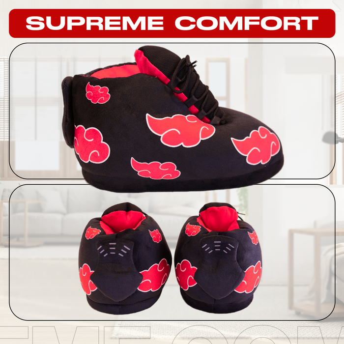 Anime Slippers - Plush Sneaker Slippers for Women House Slippers for Men (Red Cloud) Crown Limited Supply