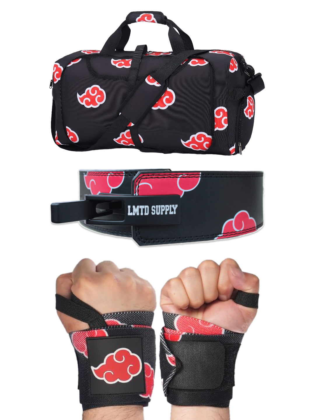 Anime Gym Bag, Belt and Wrist Wrap Set For Men And Women Accesories