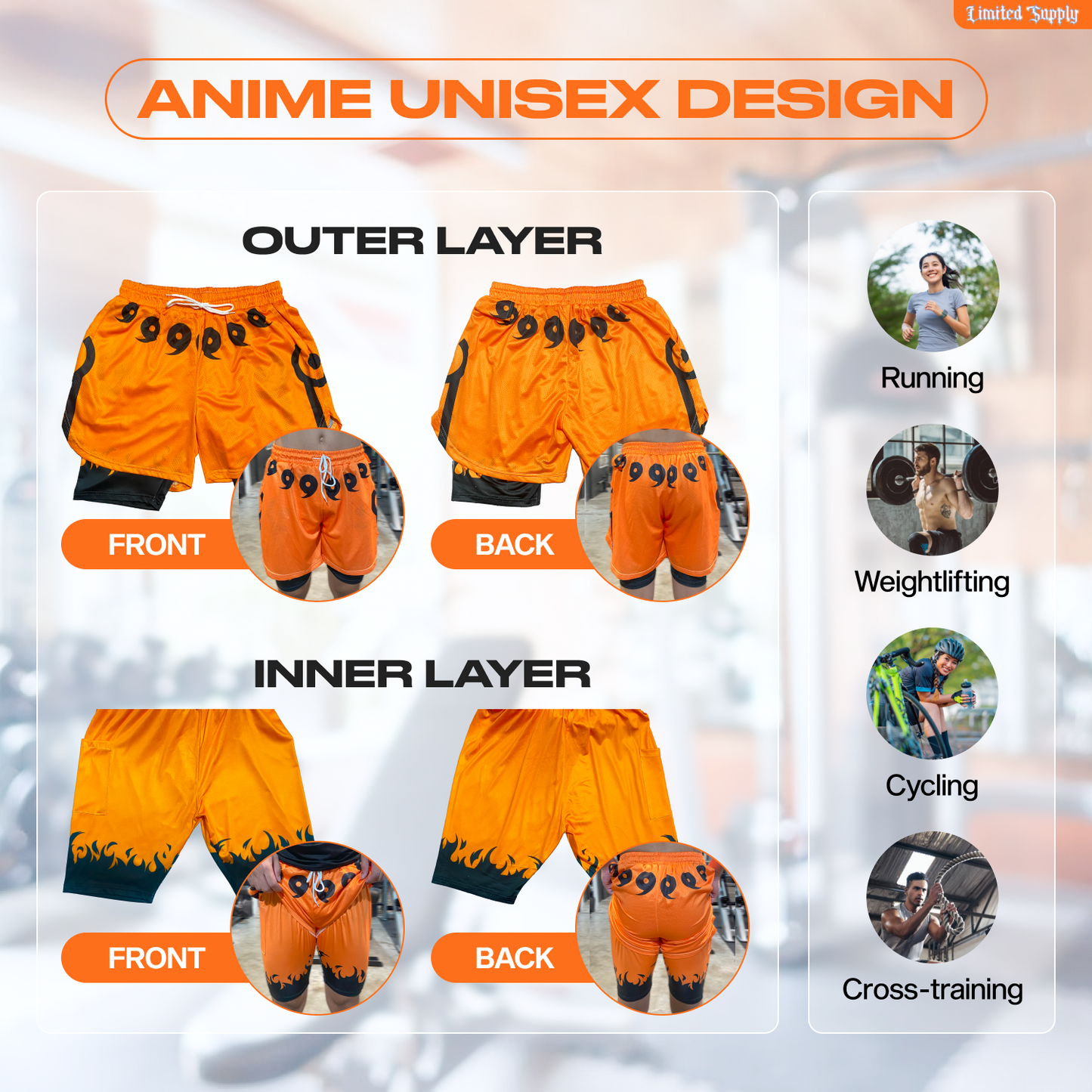 Orange Tail Anime Shorts Crown Limited Supply