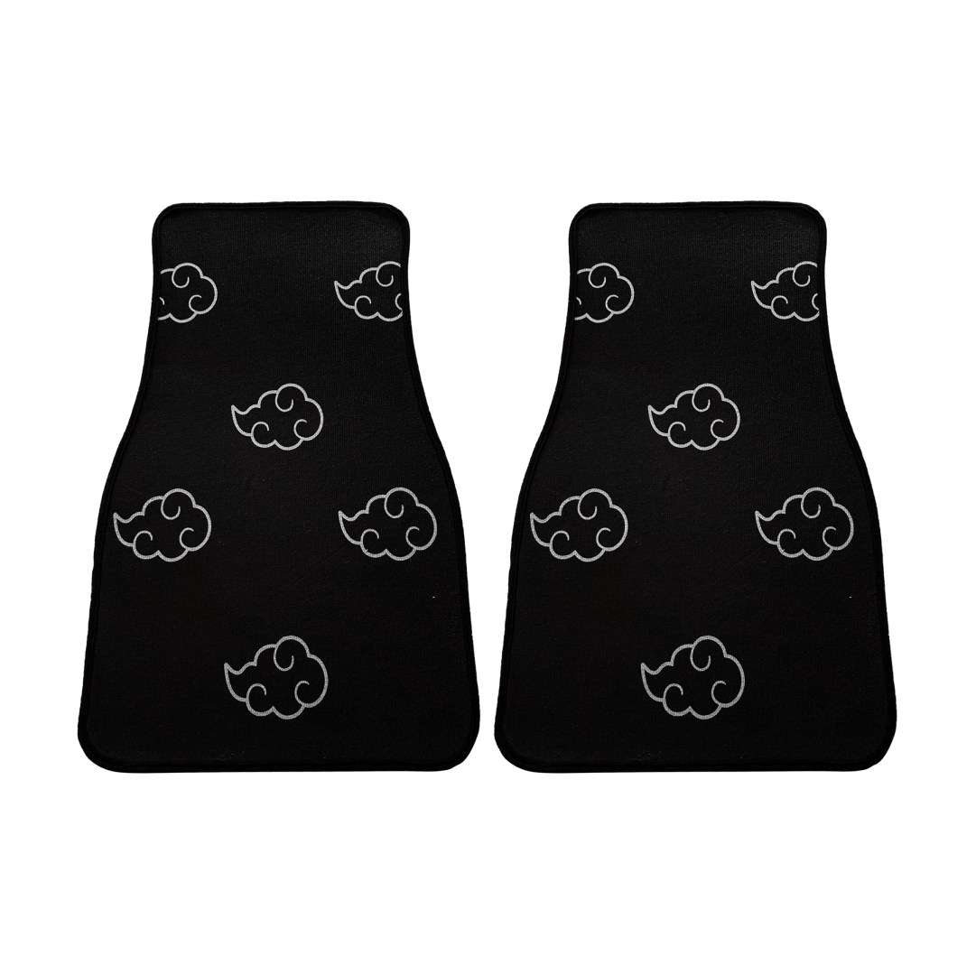 Anime Car Carpet Mat 2pcs Set Black Akat