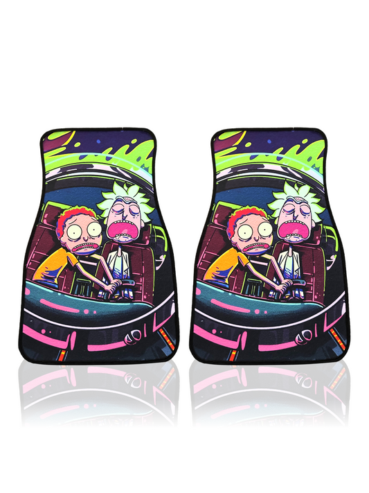 Anime Car Carpet Mat 2pcs Set Pink Rick