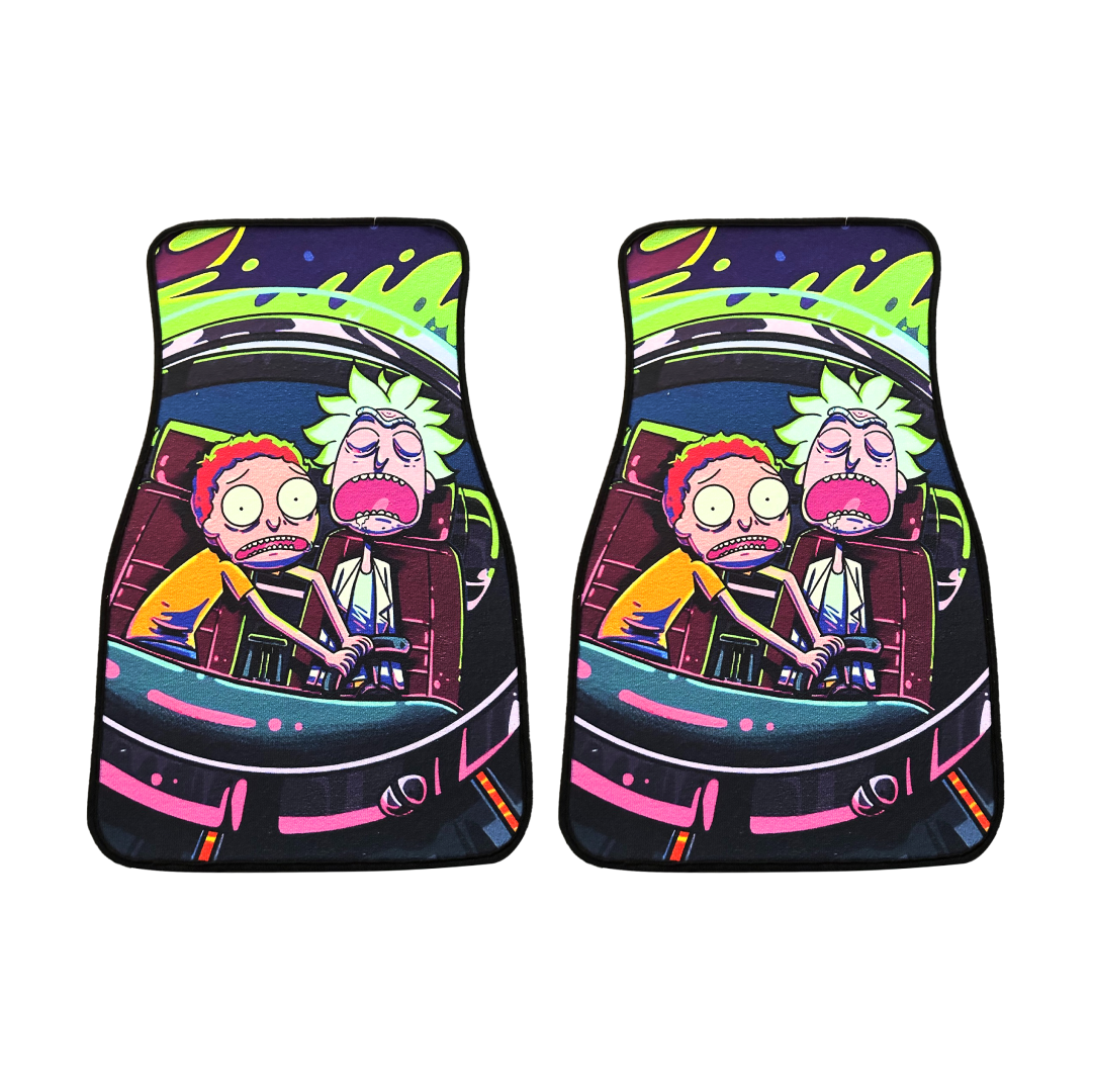 Anime Car Carpet Mat 2pcs Set Pink Rick