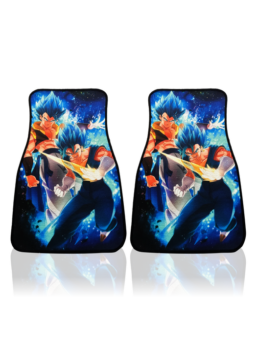 Anime Car Carpet Mat 2pcs Set Blue Vegeto