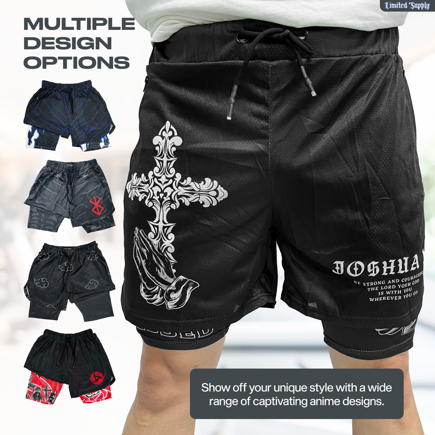 Black Cross Anime Shorts