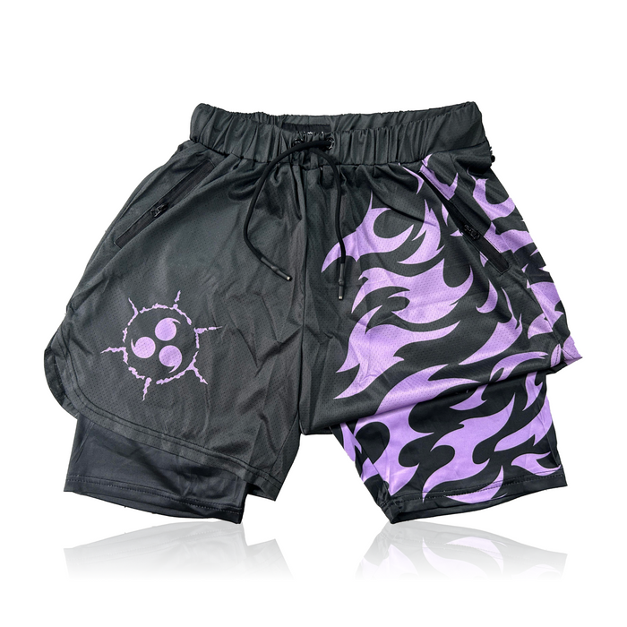 Black Purple Cursed M Anime Shorts