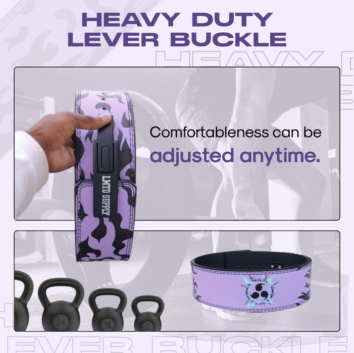 Purple Cursed Mark Anime Lever Belt Crown Limited Supply