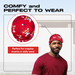 Anime Turban for Men Satin Hair Wrap (Red Skull) Crown Limited Supply
