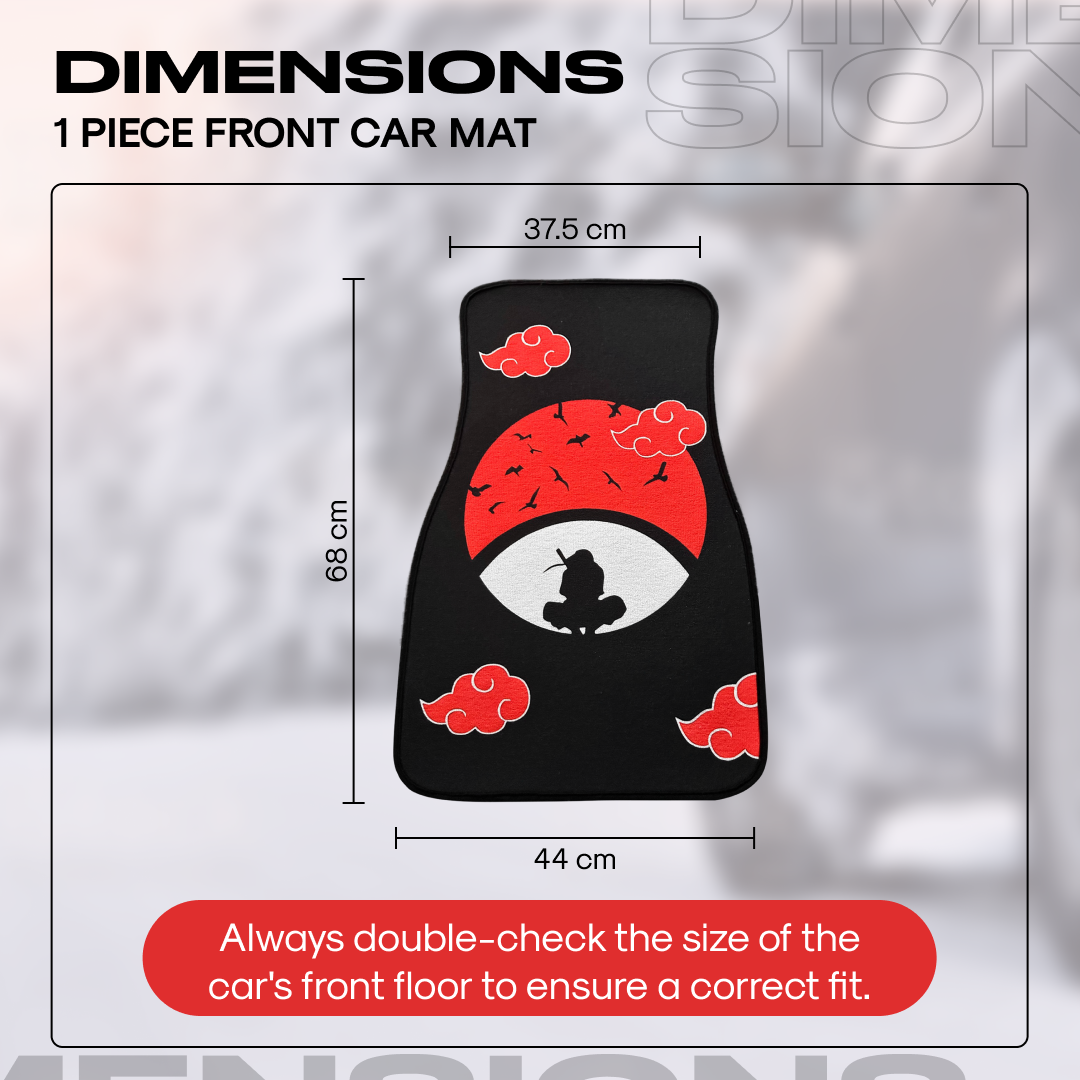 Anime Car Carpet Mat 1pc -Black Uchii