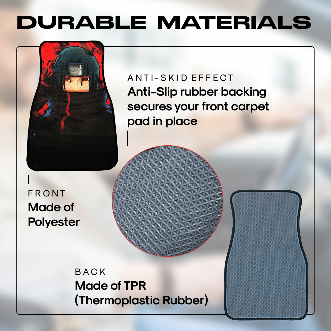 Anime Car Carpet Mat 2pcs Set Multiple Designs C1