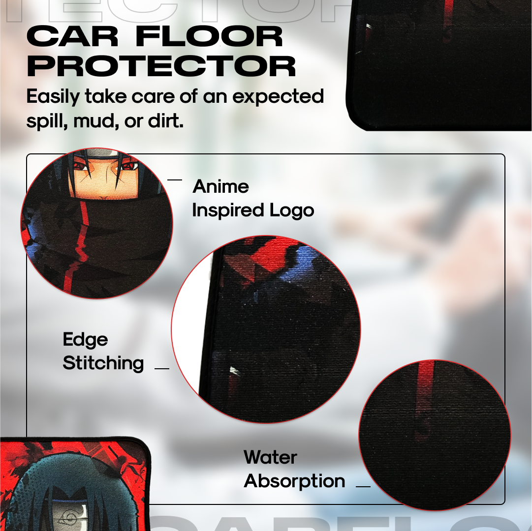 Anime Car Carpet Mat 1pc - Black Itach