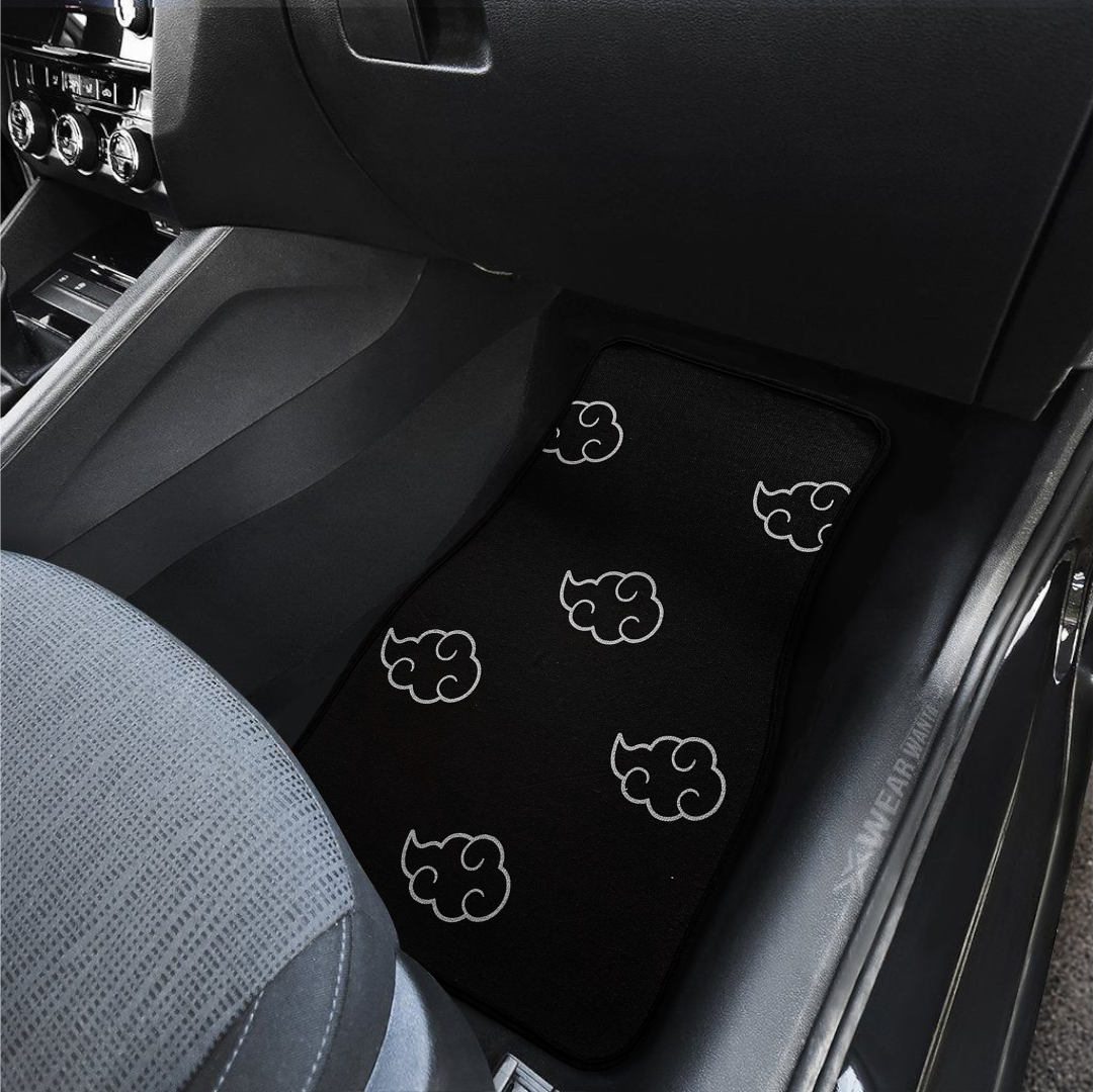 Anime Car Carpet Mat 2pcs Set Black Akat