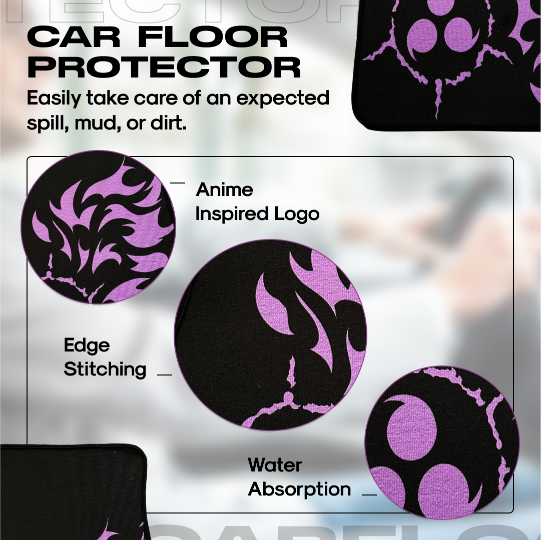 Anime Car Carpet Mat 1pc - Black Cursed Mark