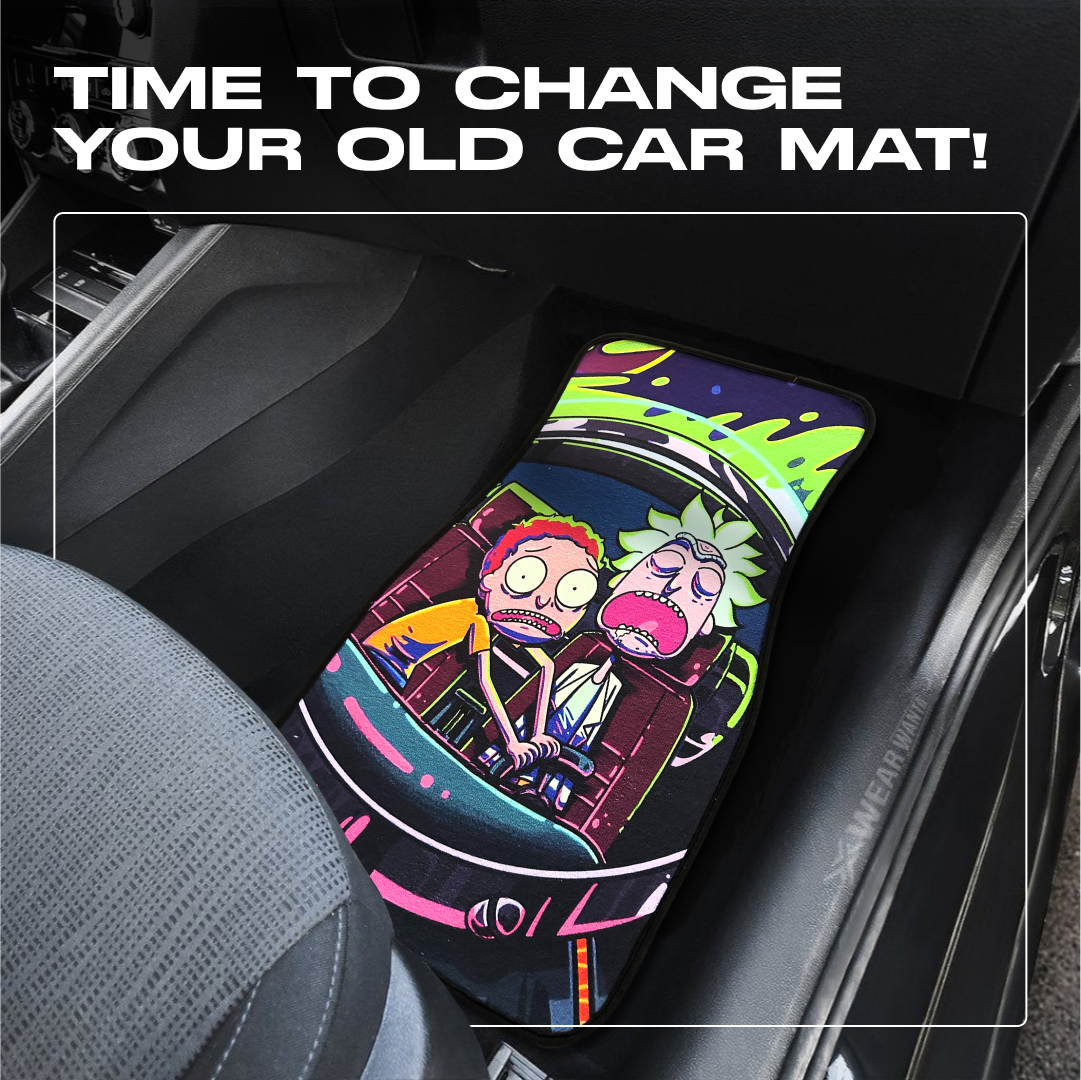 Anime Car Carpet Mat 2pcs Set Pink Rick
