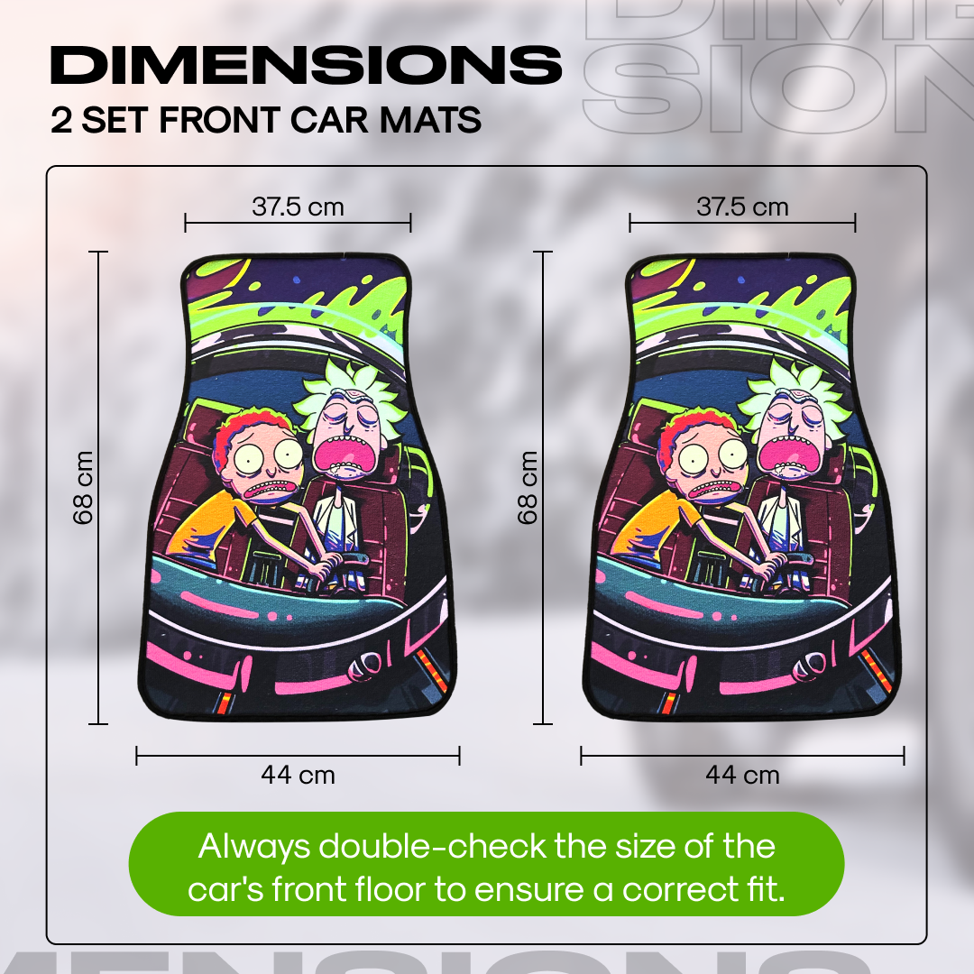 Anime Car Carpet Mat 2pcs Set Pink Rick