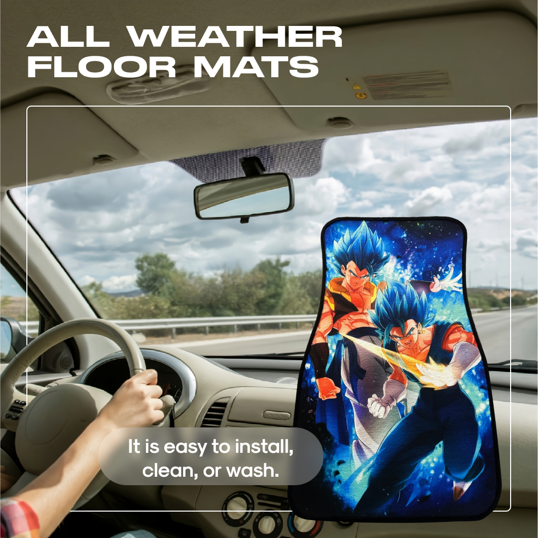 Anime Car Carpet Mat 1pc - Blue Vege Saiyaan