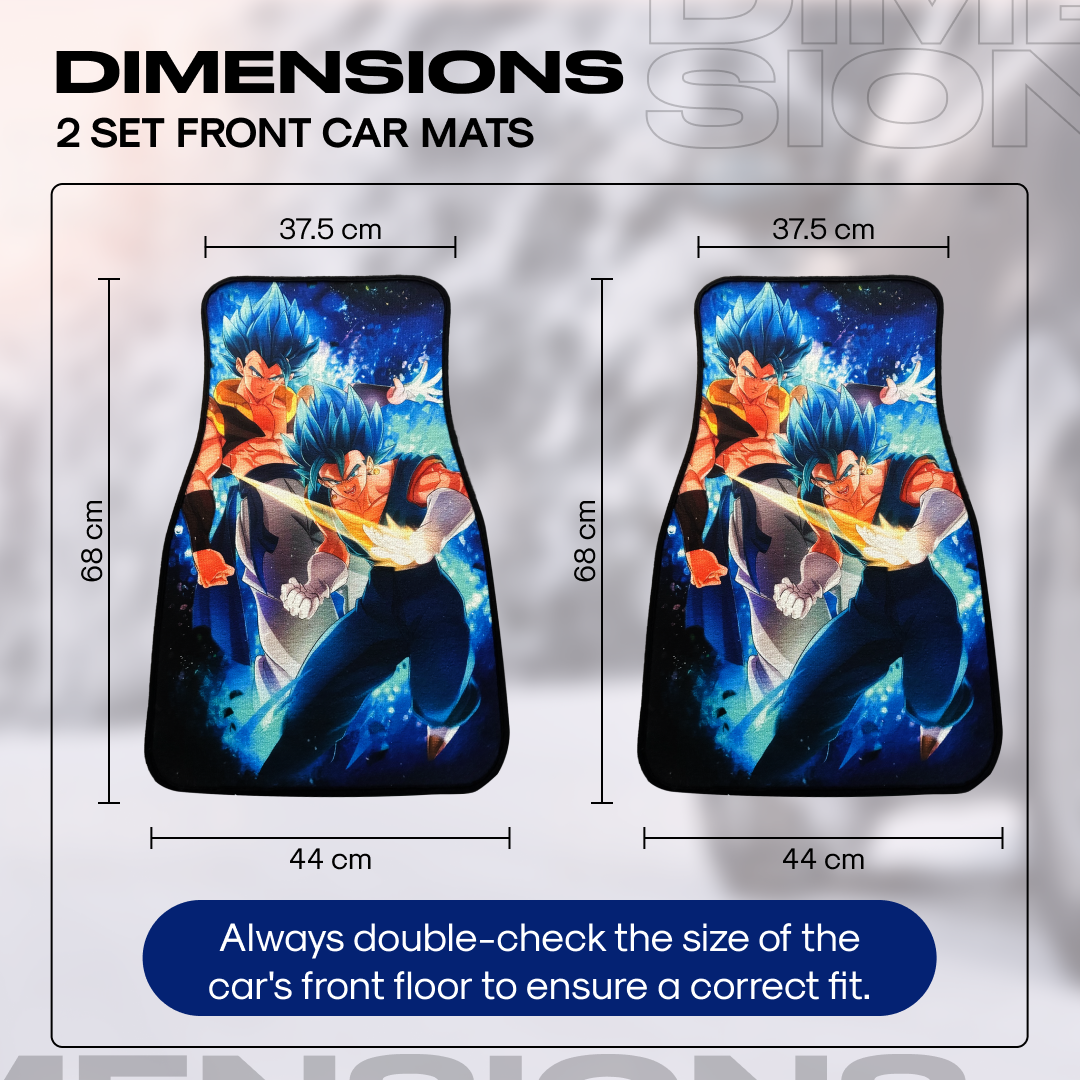 Anime Car Carpet Mat 2pcs Set Blue Vegeto