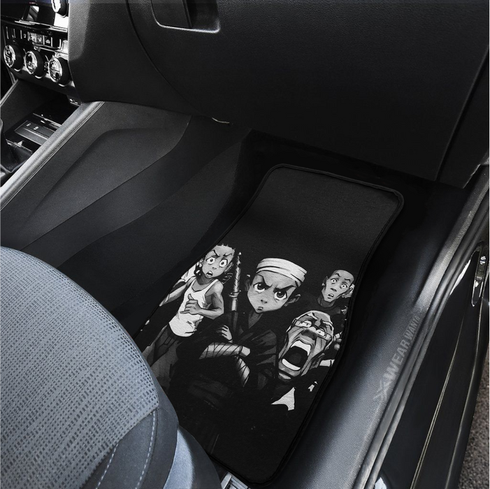 Anime Car Carpet Mat 2pcs Set Black Boons