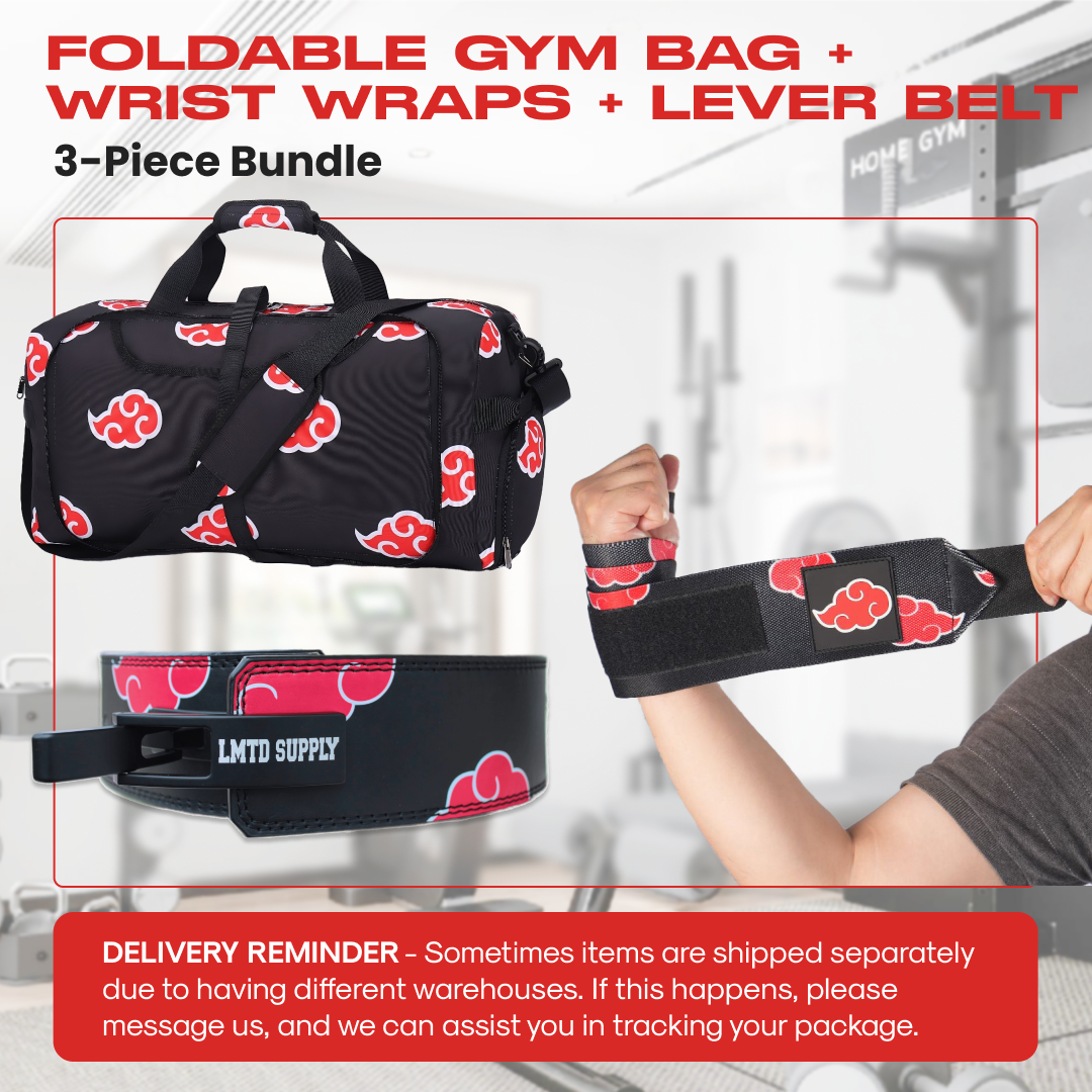 Anime Gym Bag, Belt and Wrist Wrap Set For Men And Women Accesories