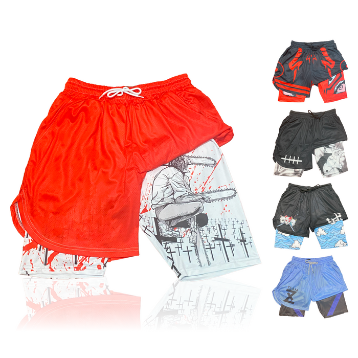 Breathable Mesh Shorts - Red Chainsaw