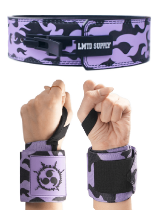 2 Set Anime Lever Belt and Wrist Wraps for Men and Women Crown Limited Supply