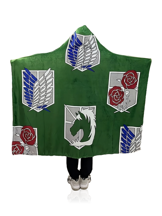 Anime Blanket Hoodie Green AOT Crown Limited Supply