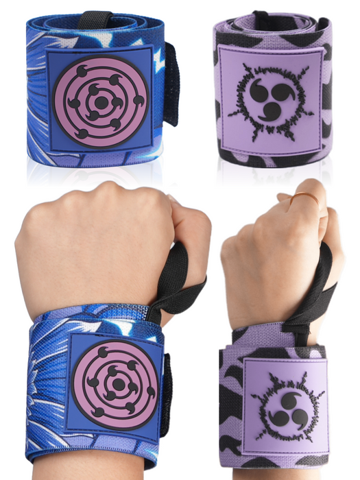 Anime Wrist Wraps 2 Pairs Bundle - 24" Lifting Straps for Men and Women (Duo C) Crown Limited Supply
