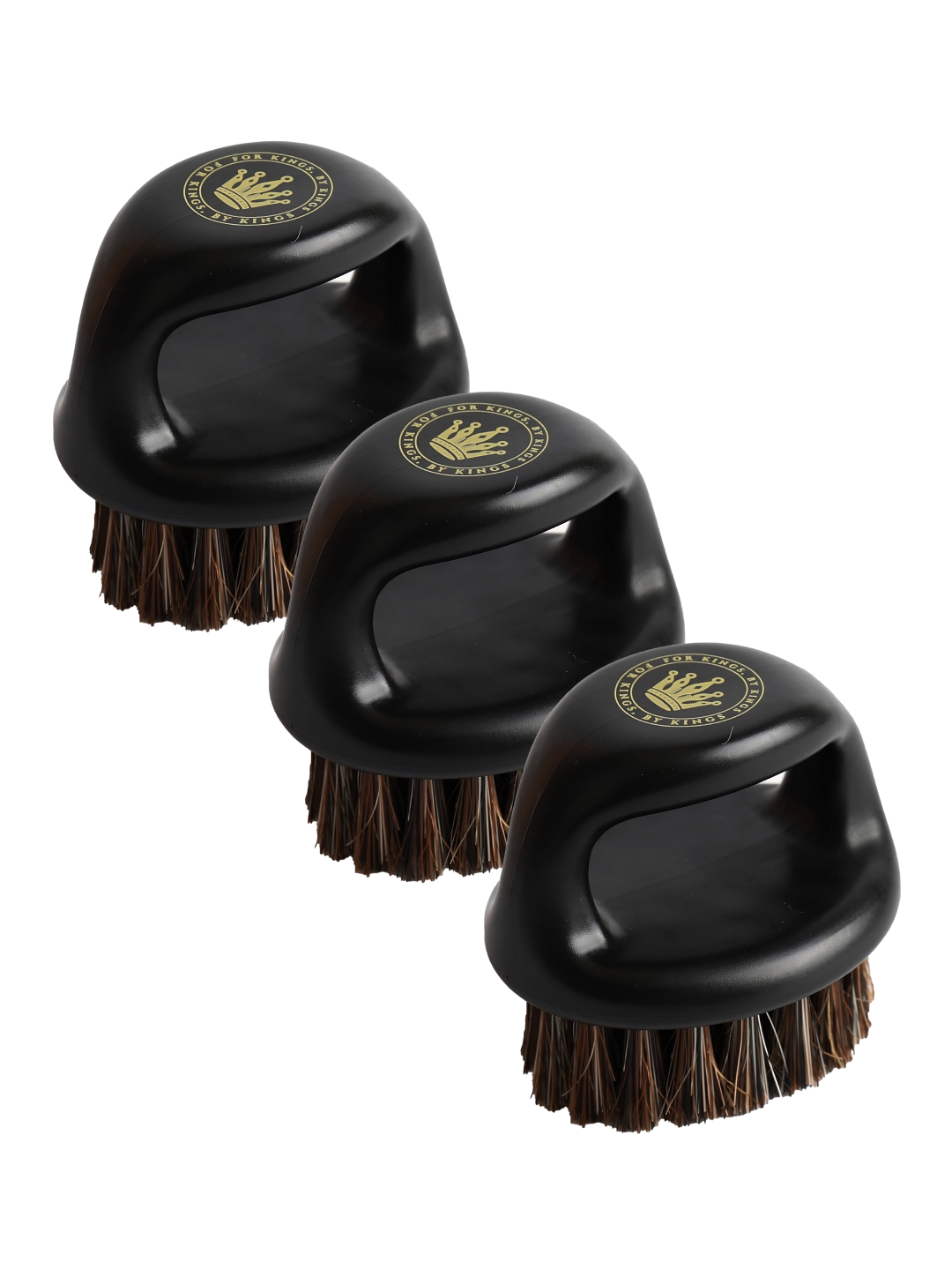 3-Pack Crown Hair Brush Wavers Barbers Beard Brush