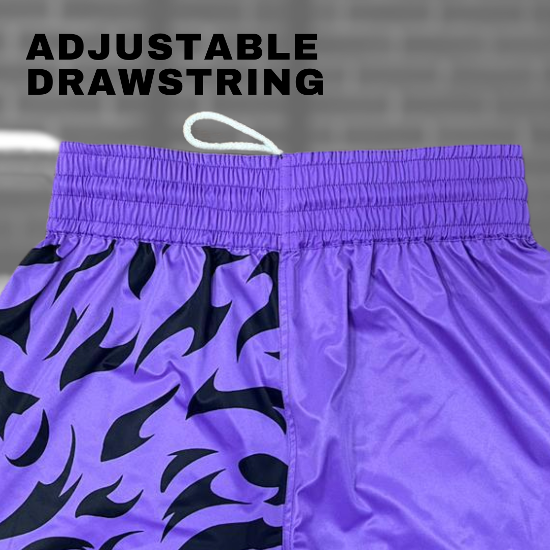 Anime Muay Thai Boxing Shorts (Purple CursedM)