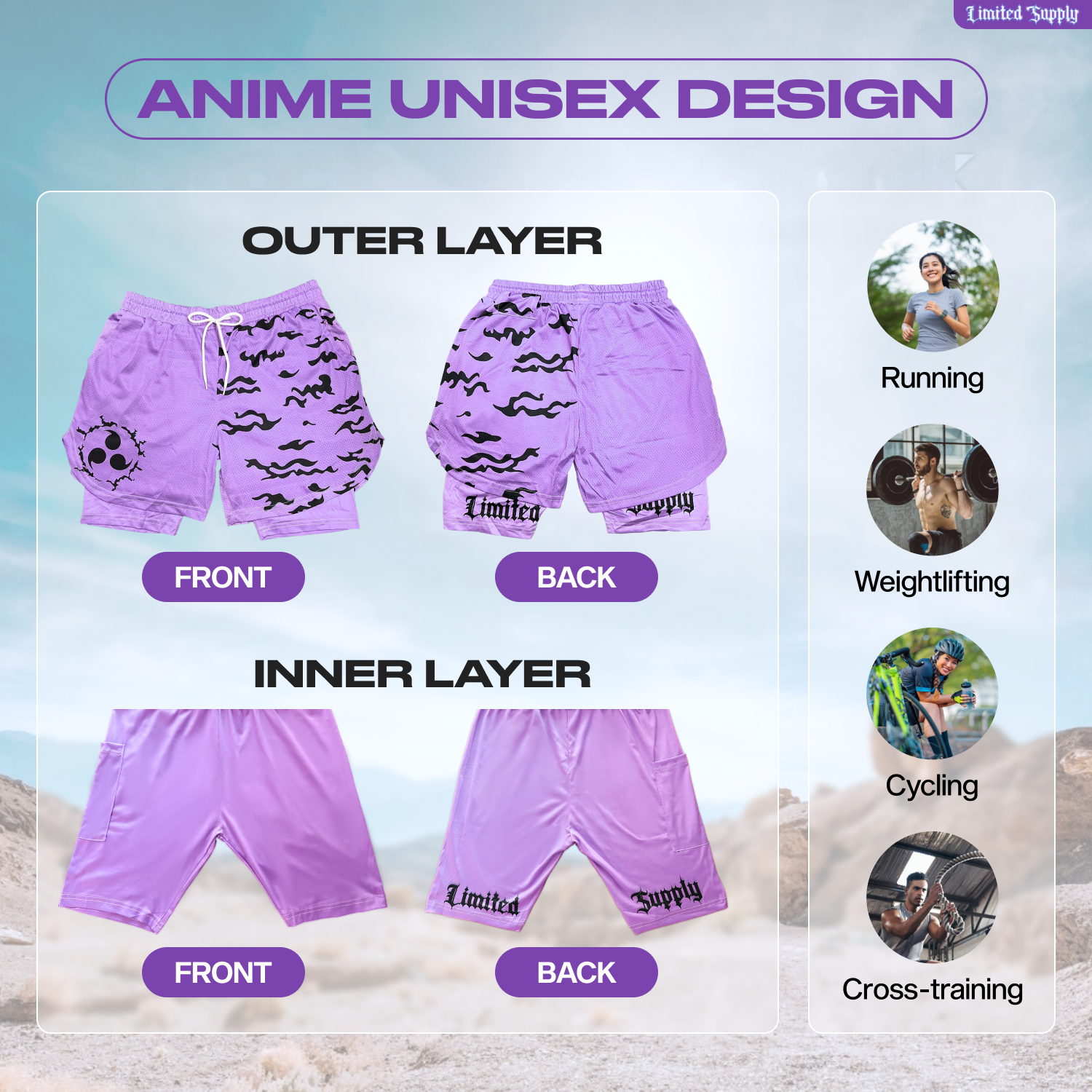 Anime Compression Shorts Crown Limited Supply