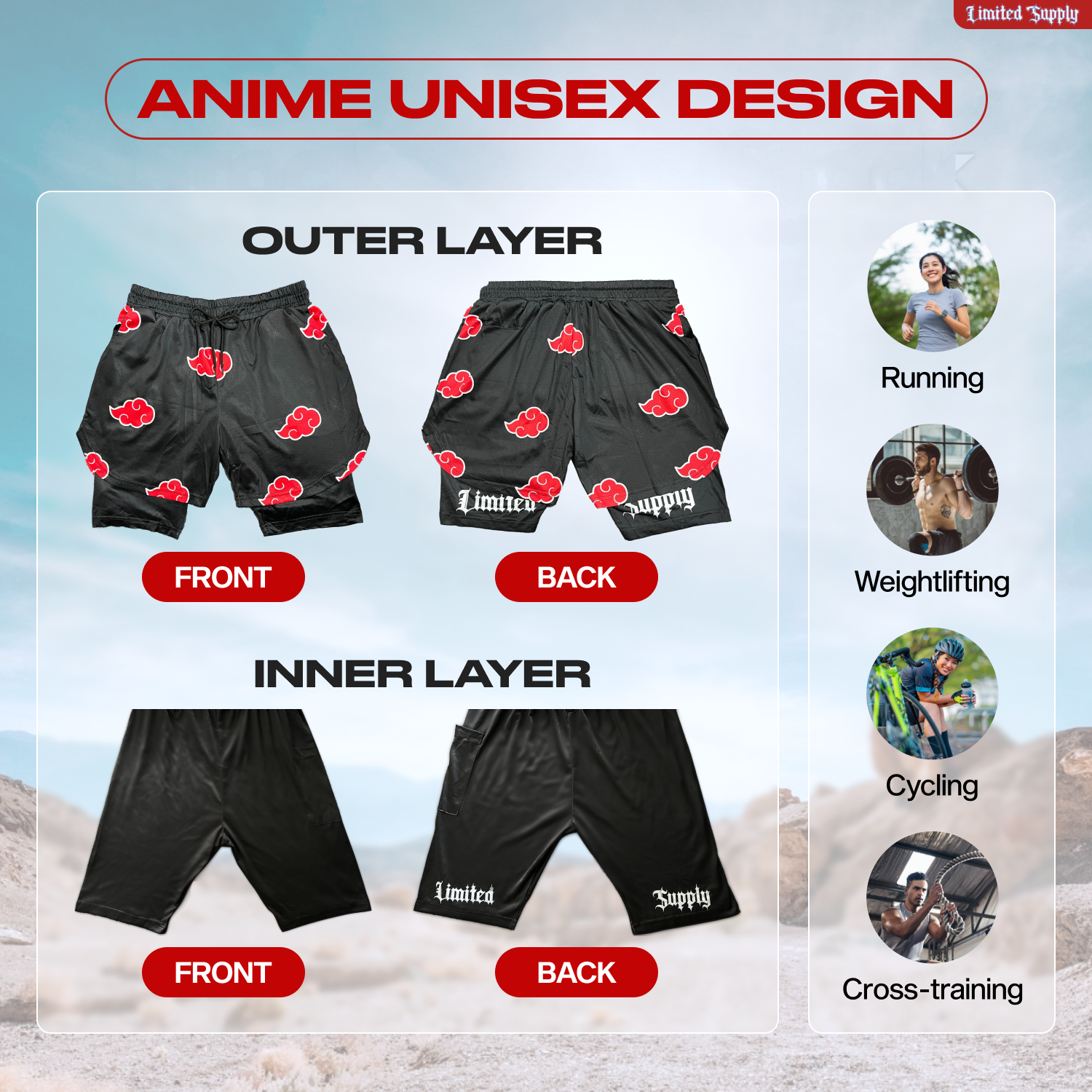 Anime Compression Shorts Crown Limited Supply