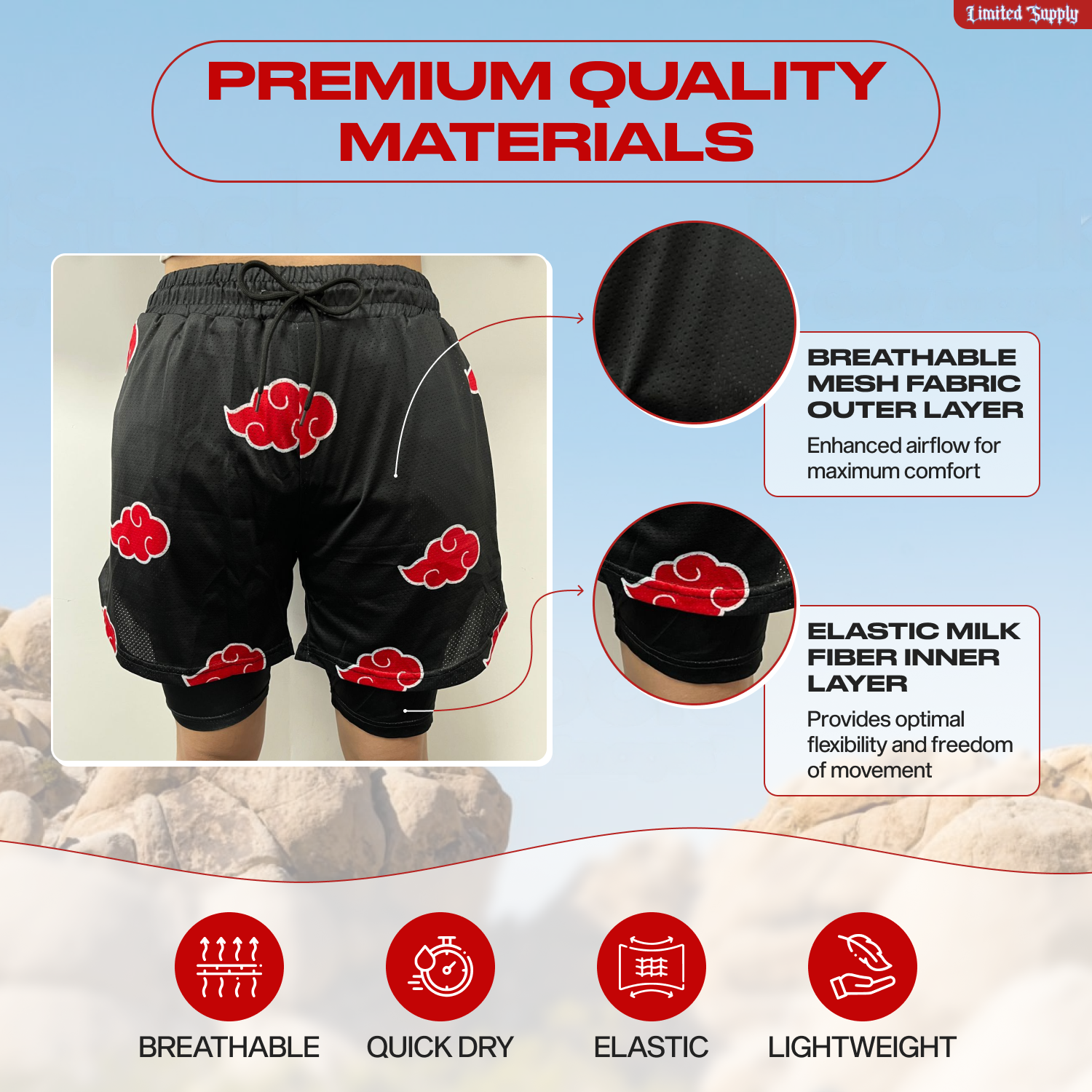 Mens Compression Shorts Crown Limited Supply