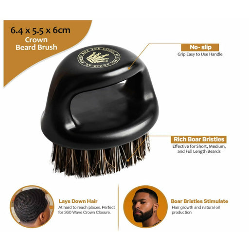 Crown Knuckle Brush - Soft Bristle Barber Brush For Beards and Crowns Crown Limited Supply