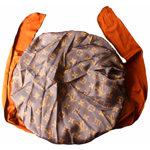 LLV Brown Bonnet with Tie - Silky Crown Durag Crown Limited Supply
