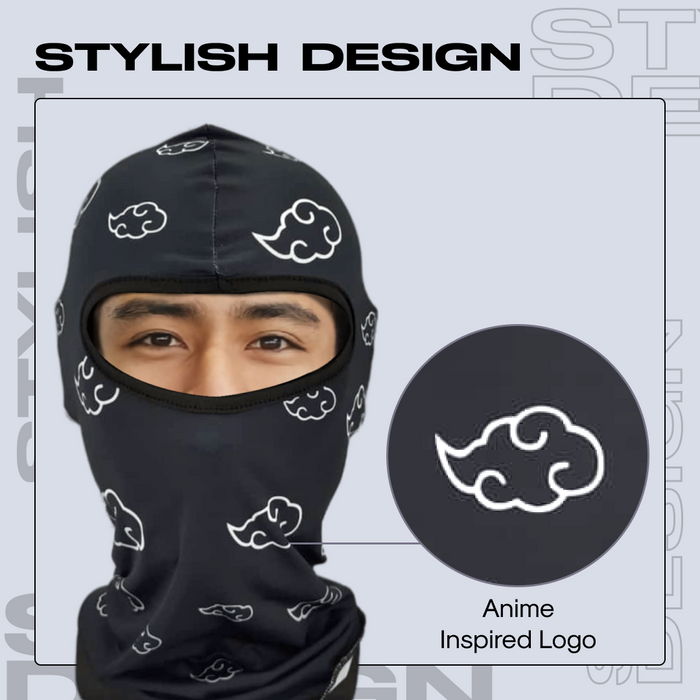Anime Ski Mask with Design - Black Cloud Balaclava Crown Limited Supply
