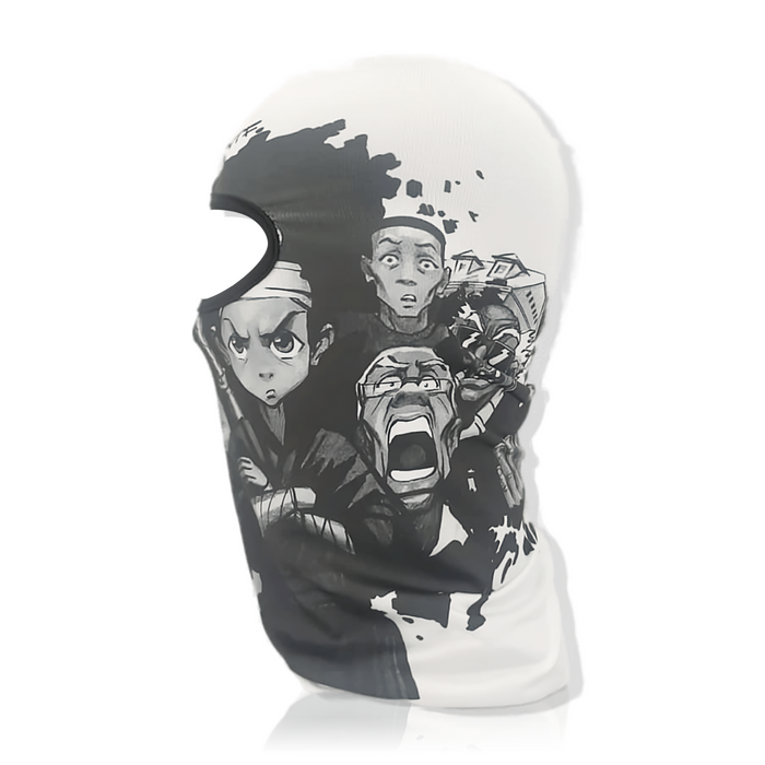 Anime Ski Mask with Design - White Huey Crown Limited Supply