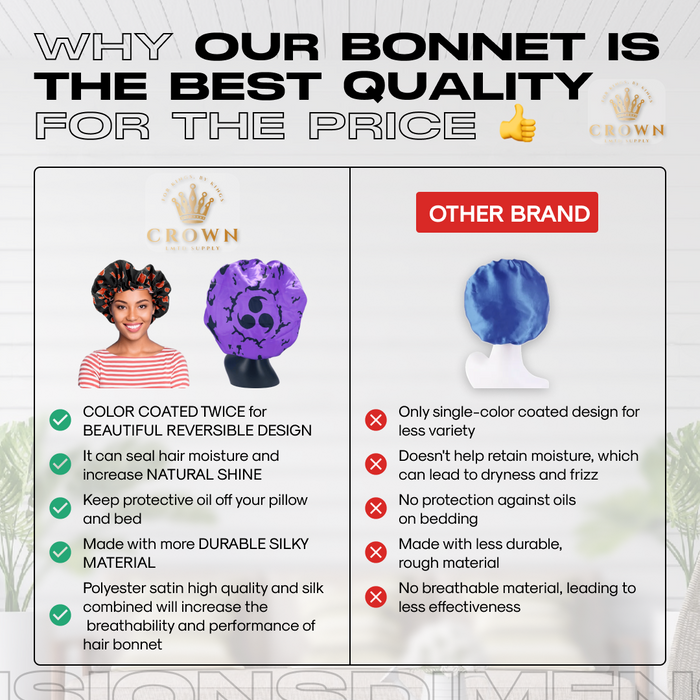 Black Akat CursedMark Duo Reversible Bonnet Crown Limited Supply