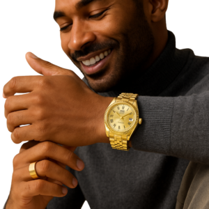 Gold Rlex Design Watch