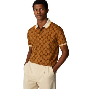 Brown GG Design Polo Shirt