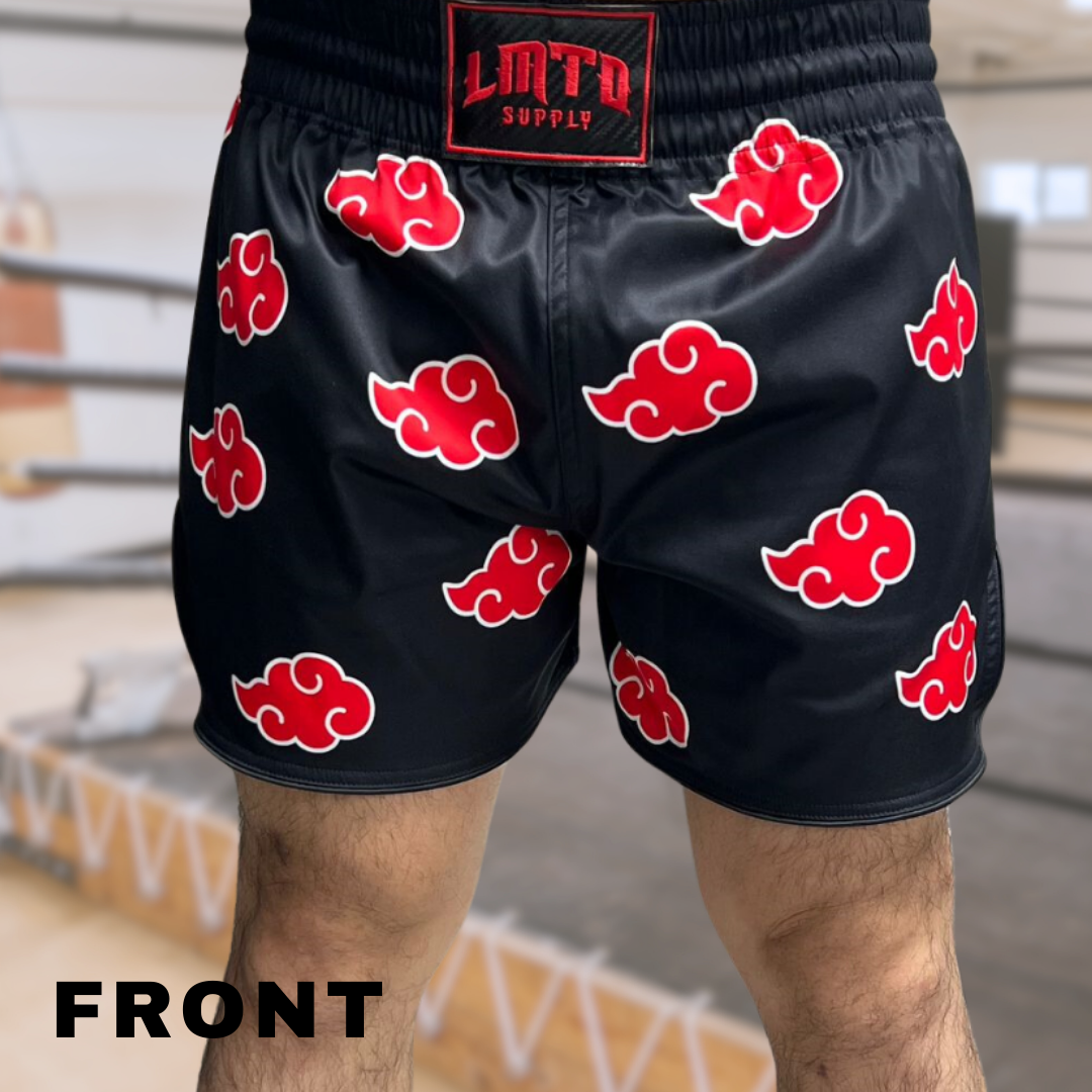 Red Cloud Anime Muay Thai Boxing Shorts - Image 3