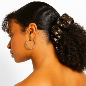 Dark Brown Design Scrunchies