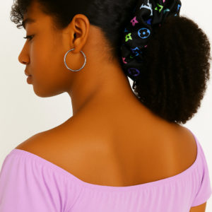 Black Rainbow Design Scrunchies