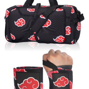 Anime Gym Bag for Women Men and Wrist Wrap Bundle Set