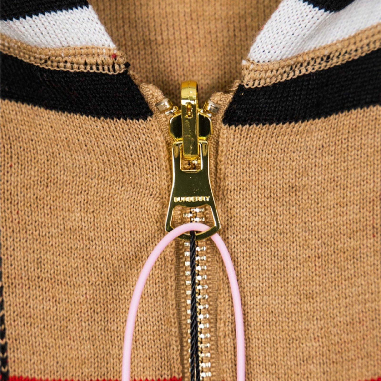 Brown Stripe Brburry Hoodie - Image 8