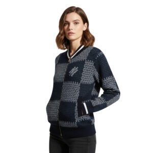 Navy Blue Striped LLV Design Sweater
