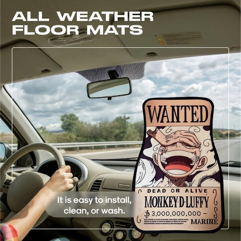 Anime Car Carpet Mat 1pc - Brown Luffy - Image 3