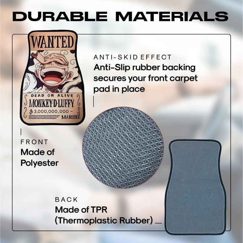 Anime Car Carpet Mat 1pc - Brown Luffy - Image 5