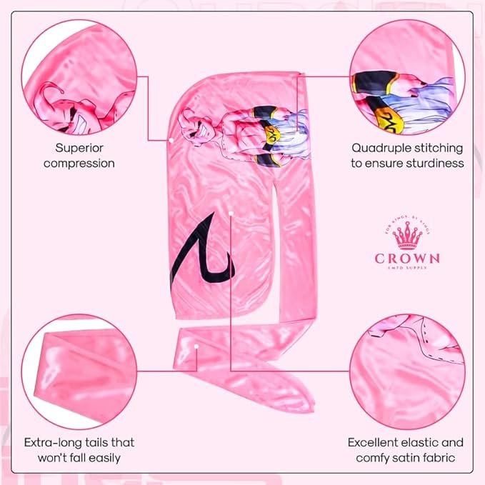 Pink Majibu Anime Silky Durag - Image 7